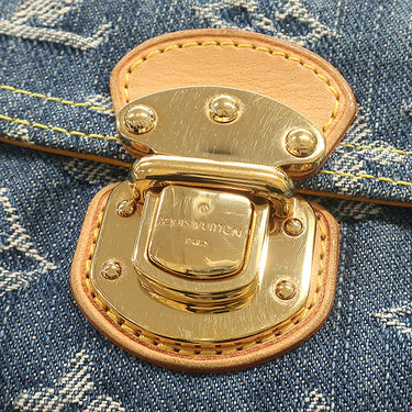 ルイヴィトン LOUIS VUITTON ポルトフォイユ アメリア M95511 モノグラムデニム モノグラムデニム 長財布 ゴールド金具 三つ折り 小銭入れ