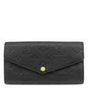 ルイヴィトン LOUIS VUITTON ポルトフォイユ サラ M82257 ノワール モノグラムアンプラント 長財布 ゴールド金具 エンヴェロップ型 フラップ