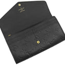 ルイヴィトン LOUIS VUITTON ポルトフォイユ サラ M82257 ノワール モノグラムアンプラント 長財布 ゴールド金具 エンヴェロップ型 フラップ