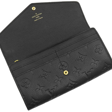 ルイヴィトン LOUIS VUITTON ポルトフォイユ サラ M82257 ノワール モノグラムアンプラント 長財布 ゴールド金具 エンヴェロップ型 フラップ