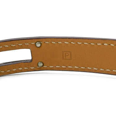 エルメス HERMES ケリードゥブルトゥール レッド×シルバー ヴォーエプソン メタル 14037 ブレスレット 赤 2連 2重 レザーブレス