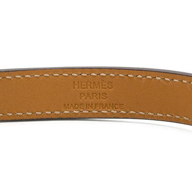 エルメス HERMES ケリードゥブルトゥール レッド×シルバー ヴォーエプソン メタル 14037 ブレスレット 赤 2連 2重 レザーブレス