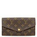 ルイヴィトン LOUIS VUITTON ポルトフォイユ サラ M62235 ローズ バレリーヌ モノグラムキャンバス 長財布 ゴールド金具 茶 ピンク 小銭入れ