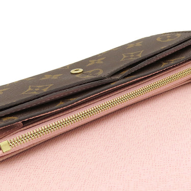 ルイヴィトン LOUIS VUITTON ポルトフォイユ サラ M62235 ローズ バレリーヌ モノグラムキャンバス 長財布 ゴールド金具 茶 ピンク 小銭入れ