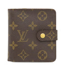ルイヴィトン LOUIS VUITTON コンパクトジップ M61667 モノグラム モノグラムキャンバス 二つ折り財布 ゴールド金具 茶