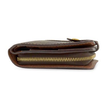 ルイヴィトン LOUIS VUITTON コンパクトジップ M61667 モノグラム モノグラムキャンバス 二つ折り財布 ゴールド金具 茶