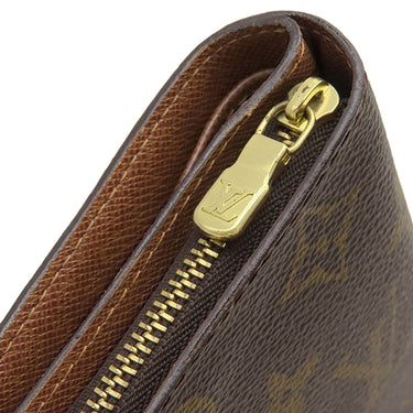 ルイヴィトン LOUIS VUITTON コンパクトジップ M61667 モノグラム モノグラムキャンバス 二つ折り財布 ゴールド金具 茶