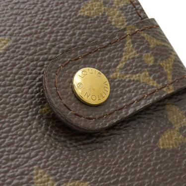 ルイヴィトン LOUIS VUITTON コンパクトジップ M61667 モノグラム モノグラムキャンバス 二つ折り財布 ゴールド金具 茶