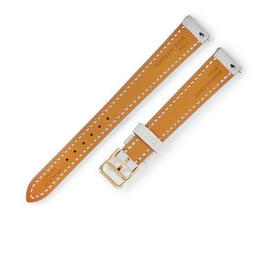 エルメス HERMES 純正 レザーバンド オフホワイト レザー GP 腕時計パーツ 未使用 替え スペア 交換 ベルト 本革 13mm オフホワイト SS 尾錠 バネ棒