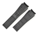 タグホイヤー TAG Heuer 純正 カレラ用 クロコ×ラバーバンド ブラック クロコダイル ラバー 腕時計パーツ ベルト 替え バックル用 28mm ブラック 黒