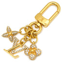ルイヴィトン LOUIS VUITTON マイクロチャーム LVアイコニック M01566 ゴールド GP ラインストーン バッグチャーム キーホルダー フラワーモチーフ