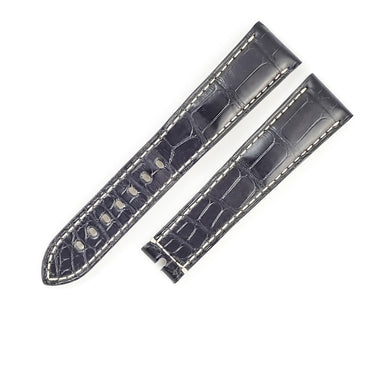 ブレゲ BREGUET 純正 クロコバンド ネイビー クロコダイル 腕時計パーツ 替え レザー ベルト 予備 交換 スペア 22ｍｍ ネイビー 紺 白ステッチ