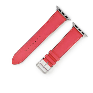 エルメス HERMES 純正 アップルウォッチ 38 40 41 mm用 ピンク レザー ステンレススチール 腕時計パーツ 未使用 レザー バンド ベルト 32ｍｍ 尾錠付き ピンク