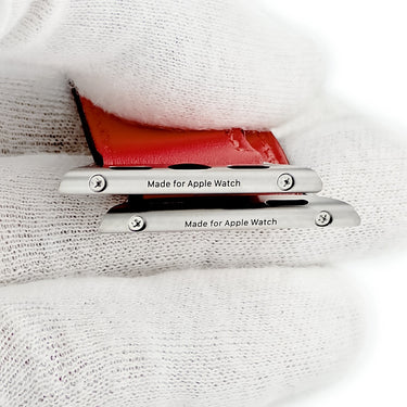 エルメス HERMES 純正 アップルウォッチ 38 40 41 mm用 ピンク レザー ステンレススチール 腕時計パーツ 未使用 レザー バンド ベルト 32ｍｍ 尾錠付き ピンク