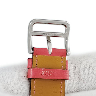 エルメス HERMES 純正 アップルウォッチ 38 40 41 mm用 ピンク レザー ステンレススチール 腕時計パーツ 未使用 レザー バンド ベルト 32ｍｍ 尾錠付き ピンク