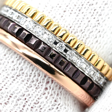 ブシュロン BOUCHERON キャトル クラシック スモール JRG00627 4カラー K18YG K18PG K18WG ブラウンPVD ダイヤモンド #T54 リング 指輪 Au750 ダイヤ 13.5号