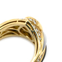 ブルガリ BVLGARI ナチュラリア ダイヤモンド ホワイト×ブラック×イエローゴールド K18YG ダイヤモンド 色石 リング 指輪 Au750 18K パヴェ 色石 白 黒 11号