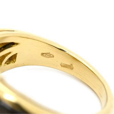 ブルガリ BVLGARI ナチュラリア ダイヤモンド ホワイト×ブラック×イエローゴールド K18YG ダイヤモンド 色石 リング 指輪 Au750 18K パヴェ 色石 白 黒 11号