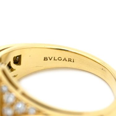 ブルガリ BVLGARI ナチュラリア ダイヤモンド ホワイト×ブラック×イエローゴールド K18YG ダイヤモンド 色石 リング 指輪 Au750 18K パヴェ 色石 白 黒 11号