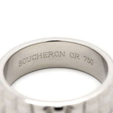 ブシュロン BOUCHERON キャトル クル ド パリ ホワイトゴールド K18WG リング 指輪 Au750 18K 18金 2ロウ 2連 ポワント ド ディアマン 8.5号