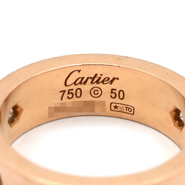 カルティエ Cartier ラブリング ハーフダイヤ B4087500 ピンクゴールド K18PG ダイヤモンド #50(JP10) リング 指輪 クラシックモデル LOVE Ring 750 18K 3粒 10号