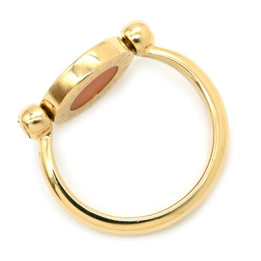 ブルガリ BVLGARI ブルガリブルガリ フリップ ブラック×イエローゴールド K18YG オニキス 珊瑚 リング 指輪 Au750 18K オニキス 珊瑚 12.5号