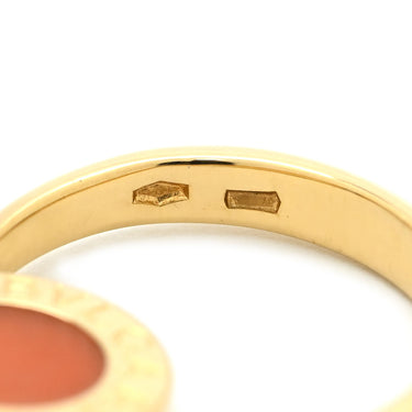 ブルガリ BVLGARI ブルガリブルガリ フリップ ブラック×イエローゴールド K18YG オニキス 珊瑚 リング 指輪 Au750 18K オニキス 珊瑚 12.5号