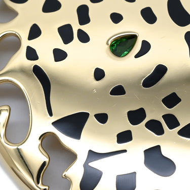 カルティエ Cartier パンテール ペラージュ イエローゴールド K18YG ツァボライト シルクコード ネックレス Au750 18K ツァボライト パンサー 豹