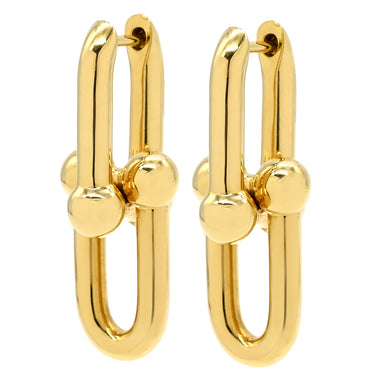 ティファニー Tiffany & Co ハードウェア ミディアムリンク イエローゴールド K18YG ピアス T&Co. Au750 18K 18金 ゲージリンク
