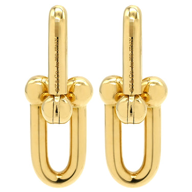 ティファニー Tiffany & Co ハードウェア ミディアムリンク イエローゴールド K18YG ピアス T&Co. Au750 18K 18金 ゲージリンク