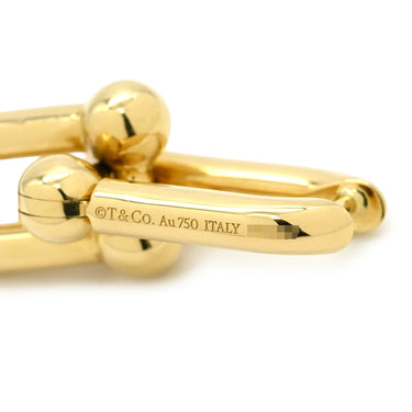 ティファニー Tiffany & Co ハードウェア ミディアムリンク イエローゴールド K18YG ピアス T&Co. Au750 18K 18金 ゲージリンク