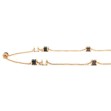 ブルガリ BVLGARI ビーゼロワン B-zero1 ロングネックレス ホワイト×ブラック×ブラウン×ピンクゴールド K18PG ダイヤモンド セラミック メタル ネックレス Au750 18K 18金 セラミック 白 黒 茶