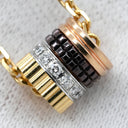 ブシュロン BOUCHERON キャトル クラシック ダイヤ ペンダント スモール JPN00668 4カラー K18YG K18WG K18PG ブラウンPVD ダイヤモンド ネックレス 3ゴールド 茶PVD
