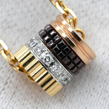 ブシュロン BOUCHERON キャトル クラシック ダイヤ ペンダント スモール JPN00668 4カラー K18YG K18WG K18PG ブラウンPVD ダイヤモンド ネックレス 3ゴールド 茶PVD