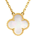 ヴァンクリーフアーペル Van Cleef & Arpels ヴィンテージ アルハンブラ ペンダント VCARA45900 パールホワイト×イエローゴールド K18YG マザーオブパール ネックレス 白 750 18K YG シェル