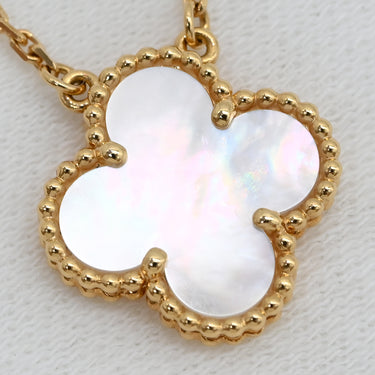 ヴァンクリーフアーペル Van Cleef & Arpels ヴィンテージ アルハンブラ ペンダント VCARA45900 パールホワイト×イエローゴールド K18YG マザーオブパール ネックレス 白 750 18K YG シェル