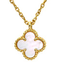 ヴァンクリーフアーペル Van Cleef & Arpels スウィート アルハンブラ ペンダント VCARF69100 パールホワイト×イエローゴールド K18YG マザーオブパール ネックレス 白 Au750 18K YG シェル