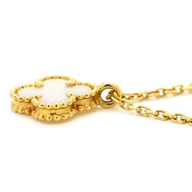 ヴァンクリーフアーペル Van Cleef & Arpels スウィート アルハンブラ ペンダント VCARF69100 パールホワイト×イエローゴールド K18YG マザーオブパール ネックレス 白 Au750 18K YG シェル