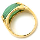 ブルガリ BVLGARI トロンケット グリーン×イエローゴールド K18YG カルセドニー リング 指輪 BVLGARI Au750 YG 18K 18金 カルセドニー 8.5号