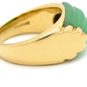 ブルガリ BVLGARI トロンケット グリーン×イエローゴールド K18YG カルセドニー リング 指輪 BVLGARI Au750 YG 18K 18金 カルセドニー 8.5号