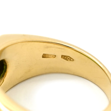 ブルガリ BVLGARI トロンケット グリーン×イエローゴールド K18YG カルセドニー リング 指輪 BVLGARI Au750 YG 18K 18金 カルセドニー 8.5号