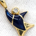 mouawad モワード ドールモチーフ エナメル ダイヤモンド ロイヤルブルー×イエローゴールド K18YG ダイヤモンド 七宝 ネックレス Au750 18K 18金 エマイユ 七宝 人形 1P 1石 1粒
