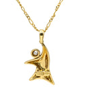 mouawad モワード ドールモチーフ エナメル ダイヤモンド ロイヤルブルー×イエローゴールド K18YG ダイヤモンド 七宝 ネックレス Au750 18K 18金 エマイユ 七宝 人形 1P 1石 1粒
