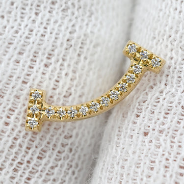 ティファニー Tiffany & Co Ｔスマイル ミニ ダイヤモンド 60150725 イエローゴールド K18YG ダイヤモンド ピアス Au750 18K 18金