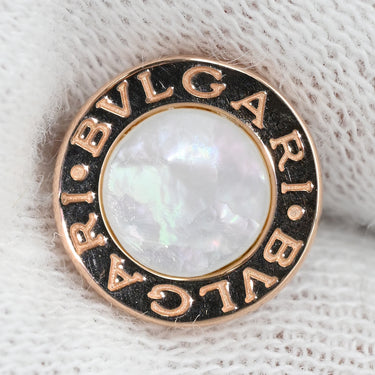 ブルガリ BVLGARI ブルガリブルガリ パールホワイト×イエローゴールド K18YG マザーオブパール ピアス 18K 750 18金 シェル