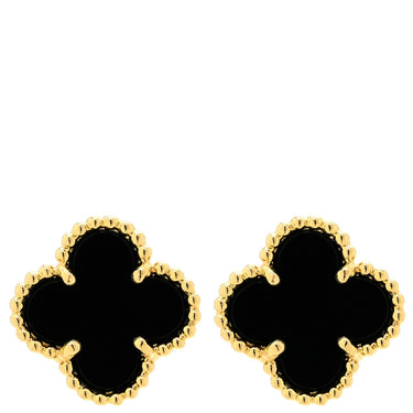 ヴァンクリーフアーペル Van Cleef & Arpels スウィート アルハンブラ VCARA44900 ブラック×イエローゴールド K18YG オニキス ピアス 黒 オニキス 750 YG 18K 両耳用