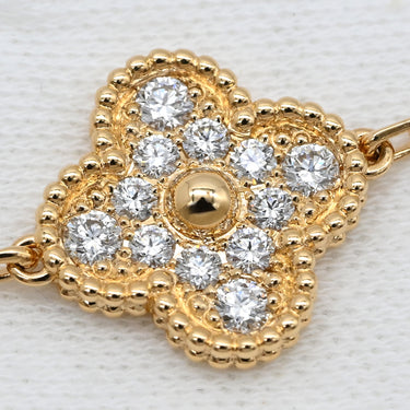 ヴァンクリーフアーペル Van Cleef & Arpels ヴィンテージ アルハンブラ 5モチーフ VCARO7GQ00 グリーン×イエローゴールド K18YG ダイヤモンド マラカイト ブレスレット ダイヤ マラカイト 18K