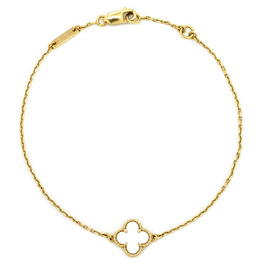 ヴァンクリーフアーペル Van Cleef & Arpels スウィート アルハンブラ VCARF68800 パールホワイト×イエローゴールド K18YG マザーオブパール ブレスレット K18 18金 パール