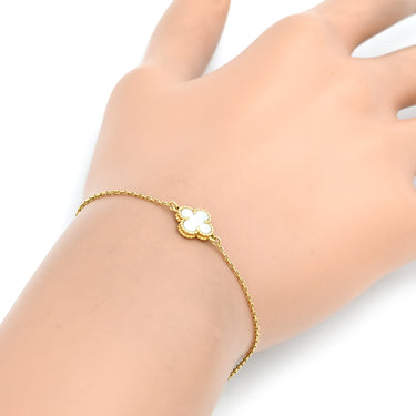 ヴァンクリーフアーペル Van Cleef & Arpels スウィート アルハンブラ VCARF68800 パールホワイト×イエローゴールド K18YG マザーオブパール ブレスレット K18 18金 パール
