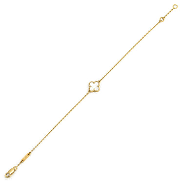 ヴァンクリーフアーペル Van Cleef & Arpels スウィート アルハンブラ VCARF68800 パールホワイト×イエローゴールド K18YG マザーオブパール ブレスレット K18 18金 パール